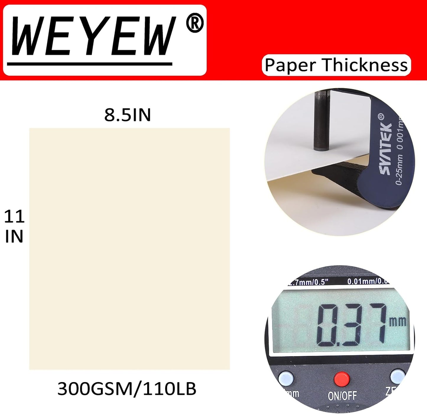 50 Sheets 110lb Cream Cardstock, 8.5" x 11", Premium Heavyweight Card Stock Blank Invitation Paper Greeting Cards DIY Craft Card Making, 110LB Cover 300 GSM