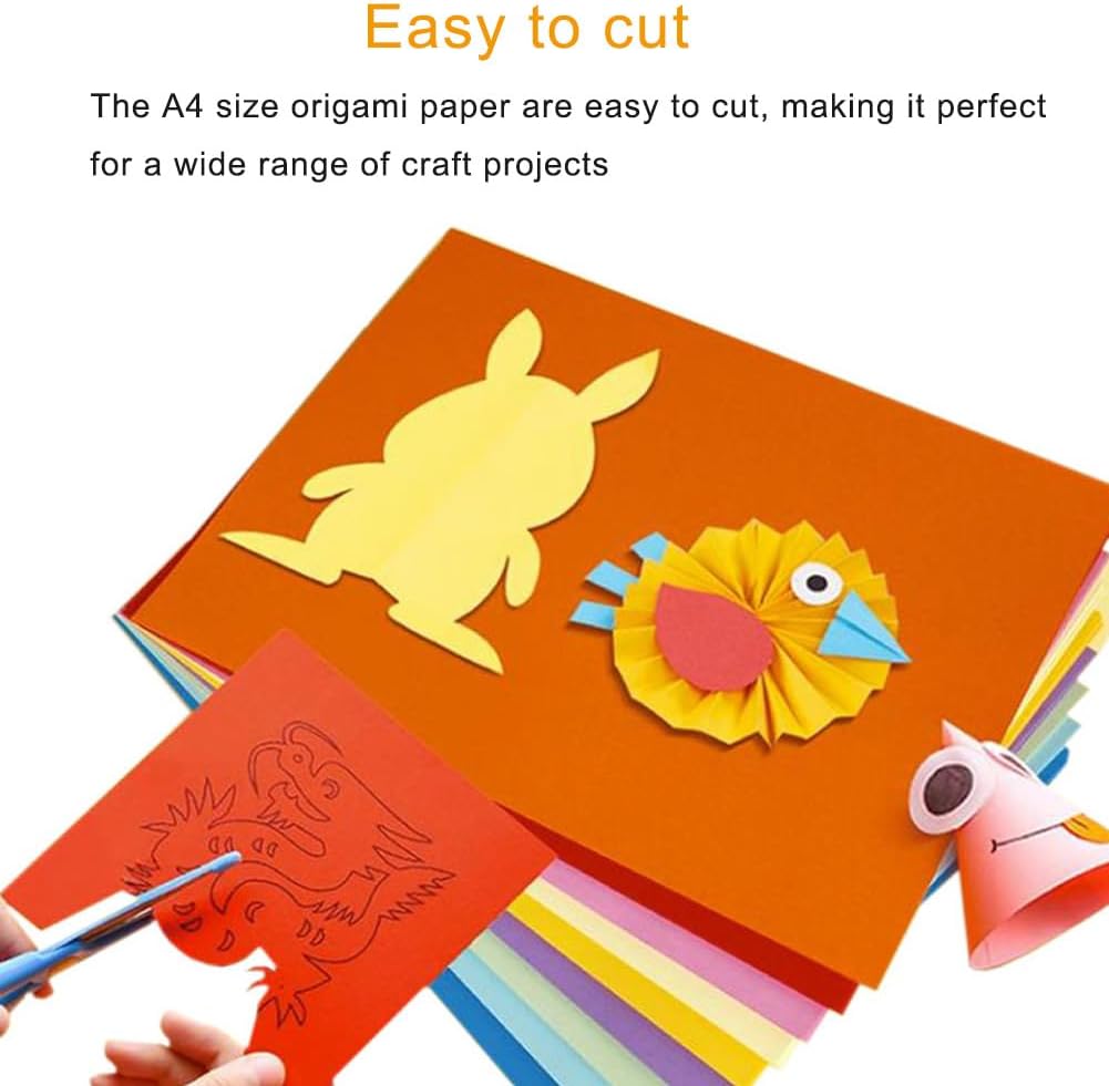 A4 Origami Paper Red 100 Sheets, 8.27×11.7 inch Double Sided Color Easy Fold Big Origami Paper A4 Colored Copy Papers Thin 70gsm for Beginners, DIY handwork Art and Craft Projects (210 x 297 mm)