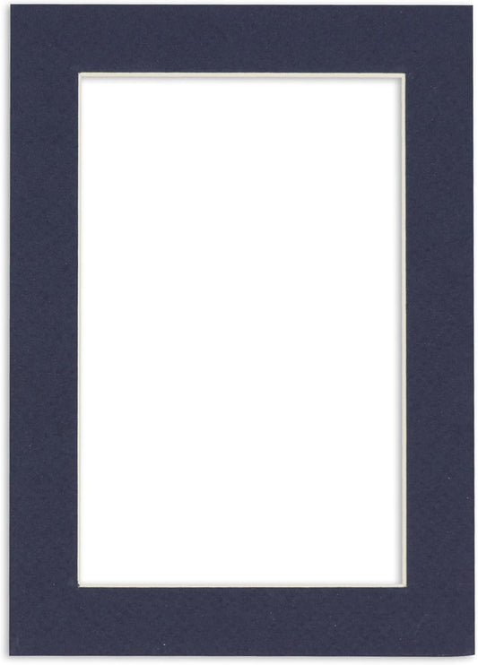 8x10 Mat for 6x8 Photo - Precut Navy Picture Matboard for Frames Measuring 8 x 10 Inches - Bevel Cut Matte to Display Art Measuring 6 x 8 Inches - Acid Free ONE MAT with Backing Board & Clear Bag