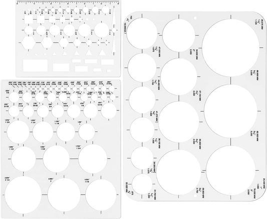 Tamaki Circle Template Circle Round Stencil Templates for Drafting for Office and School Building Formwork Drawings Templates, Large and Small Size, 3 Pack