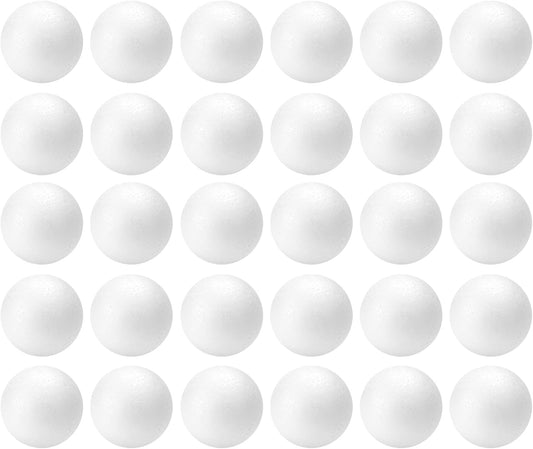 Crafjie Craft Foam Balls 3 Inches in Diameter, Smooth Foam Polystyrenets Premium Foam Ball, for Decoration Household School Projects DIY Arts and Craft, White (3inch 30pc)