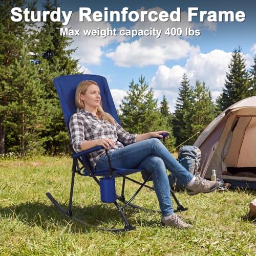 Romswi 2 Pack Folding Rocking Camping Chairs - Image 7
