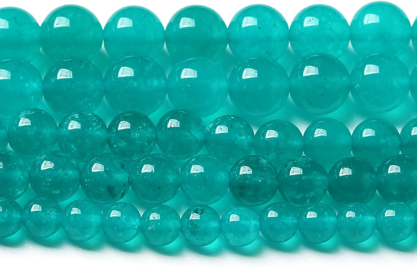 61PCS 6mm Natural Stone Beads Blue Amazonite Jade Stone Round Loose Beads for Jewelry Making DIY Bracelet Necklace 15 Inch
