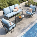 PHI VILLA 5 Seat Metal Patio Furniture Set by PHIVILLA