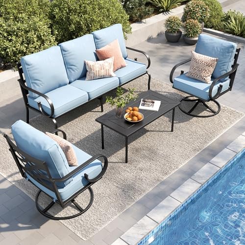 PHI VILLA 5 Seat Metal Patio Furniture Set by PHIVILLA