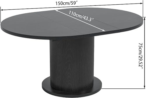 43.3 inch 59 inch Adjustable Size Round Dining Table - Image 2