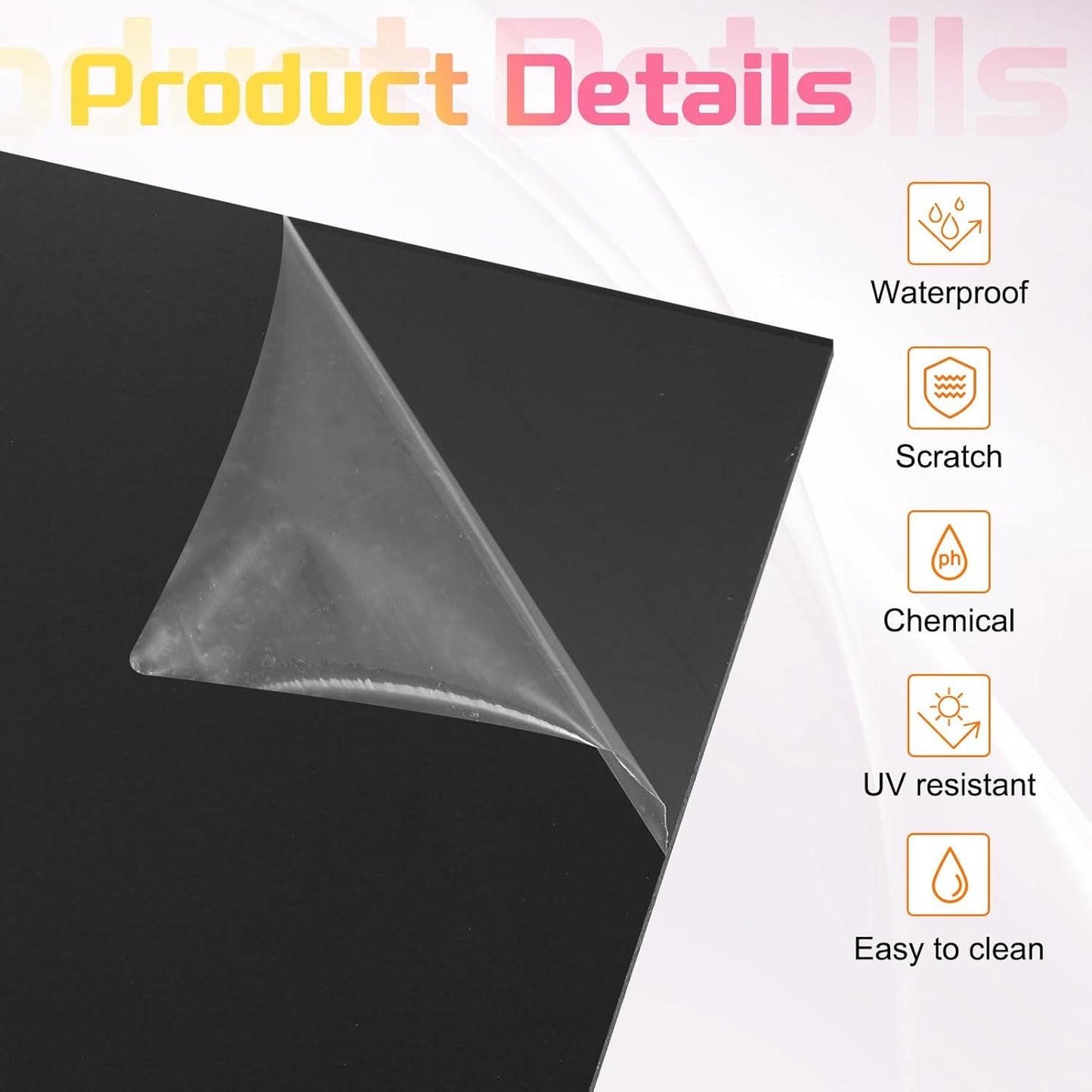 uxcell 4Pcs Acrylic Sheets 12x6 Inch Acrylic Panel 1/8 Inch-3mm Plastic Board for Picture Frames Sign Holders DIY Display Projects Craft, Clear Black