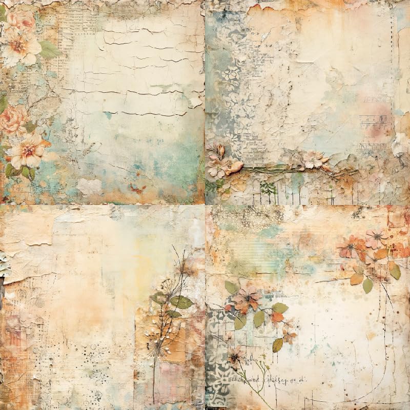 24 Sheets Decorative Scrapbooking Paper Pad 6x6 Craft Paper Single-Side Card Making Supplies for Junk Journal, Origami, Holiday Journaling