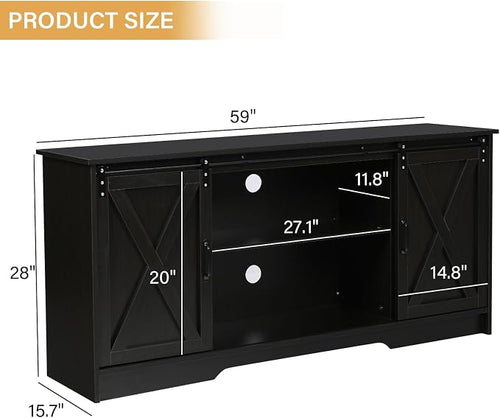 4 EVER WINNER Farmhouse Coffee Bar Cabinet, Buffet Cabinet - Image 2
