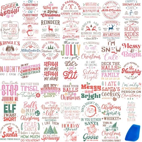 ZMRU 48 Sheets Vintage Christmas Rub On Transfers by ZMRU