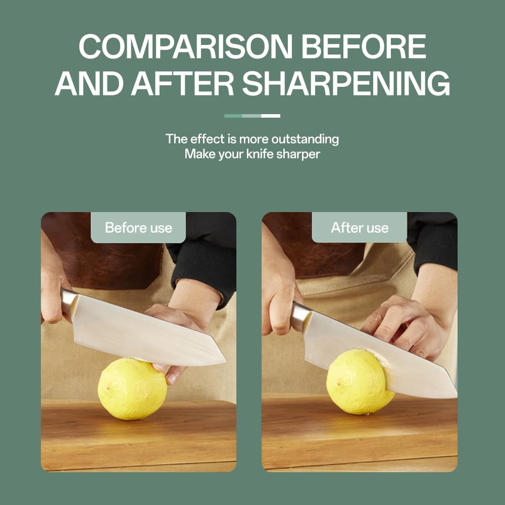 YKLP Knife Sharpening Stone,Whetstone Set Kitchen Knife Sharpener Stone 2 Side 180/320 Grit,Wet Stones for Sharpening Chisel Blades, Knives, Scissor Blades with Non-slip Rubber Base and Angle Guide