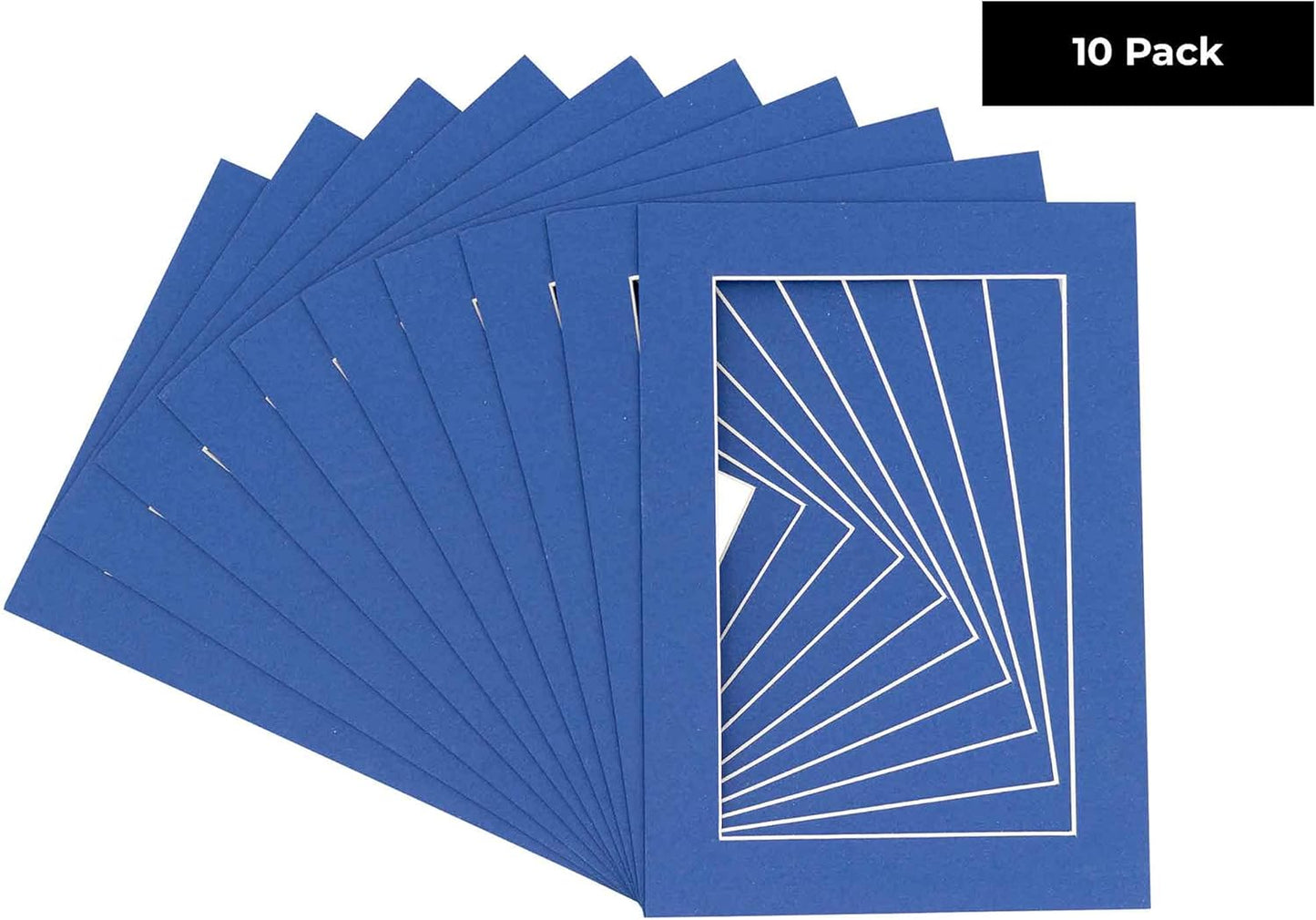 11x14 Mat for 8.5x11 Photo - Precut Bottle Blue Picture Matboard for Frames 11 x 14 Inches - Bevel Cut to Display Art 8.5 x 11 Inches - Acid Free Pack of 10 MATS with Backing Boards & Clear Bags