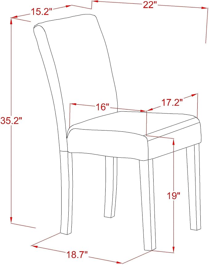 East West Furniture ABP4T04 Abbott Parson Dining Chairs - Image 9
