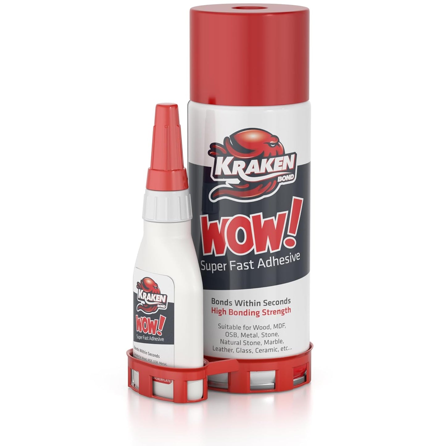 Kraken Bond Wow! CA Glue (1x3.50 oz) with Spray Adhesive Activator (1x13.50 fl oz) - Cyanoacrylate, with Activator, Fast CA Glue for Woodworking, Crazy & Craft - 1 Pack