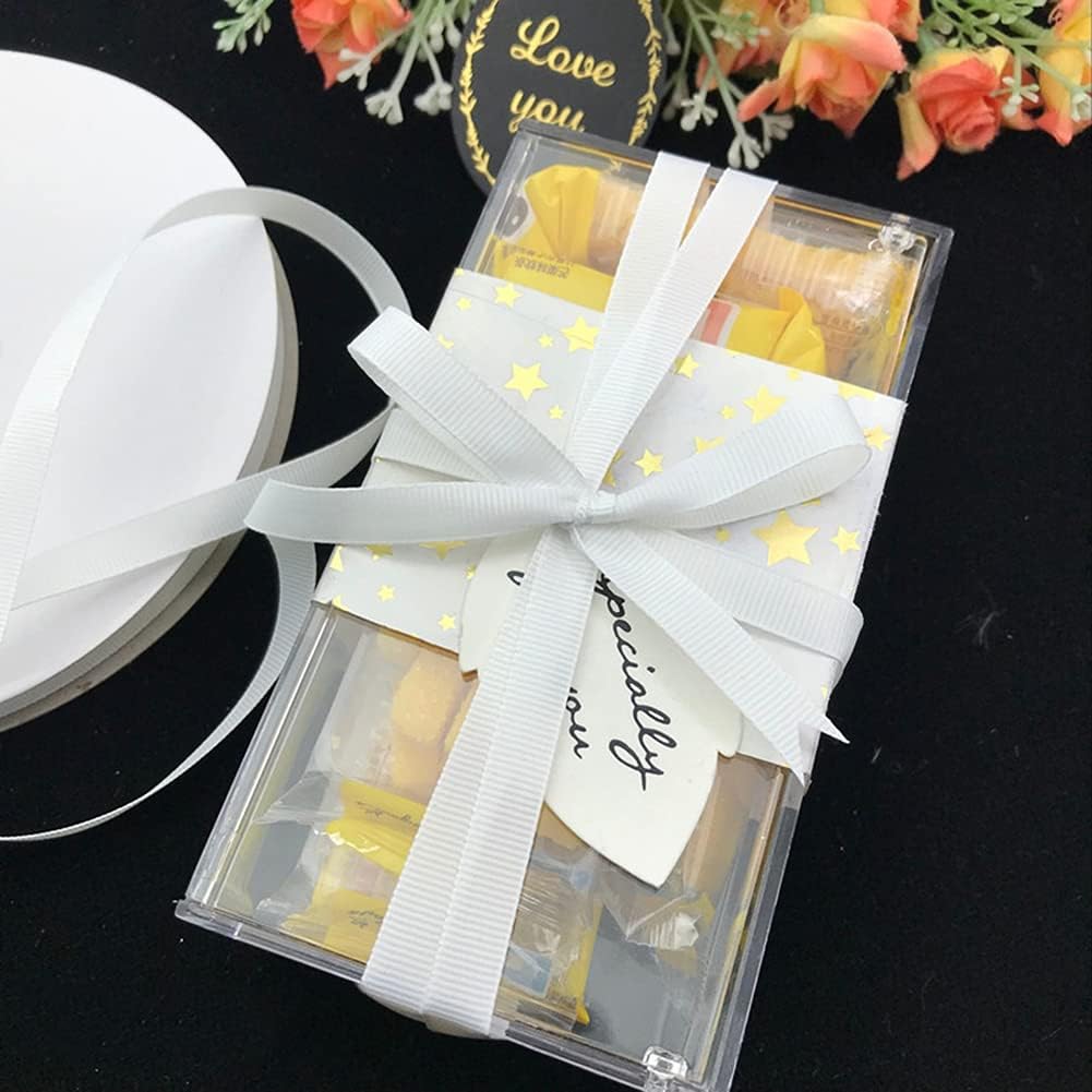 LIUYAXI 3/8" X 50 Yards Solid White Grosgrain Ribbon, Perfect for Crafts, Wedding Decor, DIY Hair Accessories, Sewing, Gift Package Wrapping and More