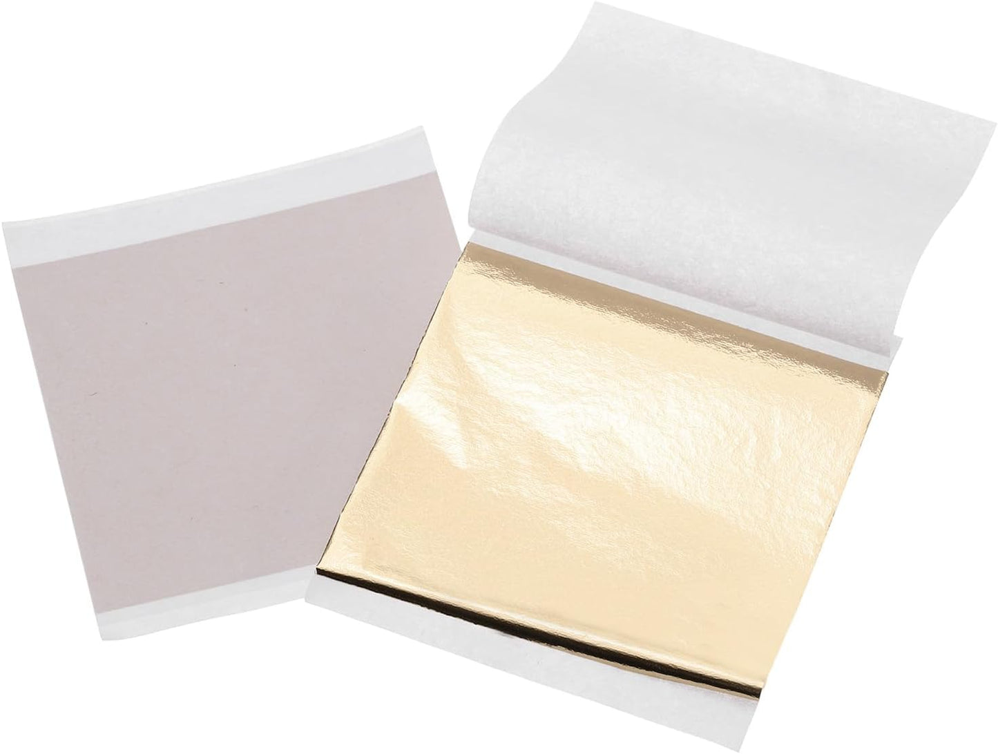 uxcell 100pcs Leaf Sheets, 3.5" x 3.5" Foil Sheets Paper Sheets for DIY Crafts Painting Nails Resin Furniture Decoration(Dark Gold)