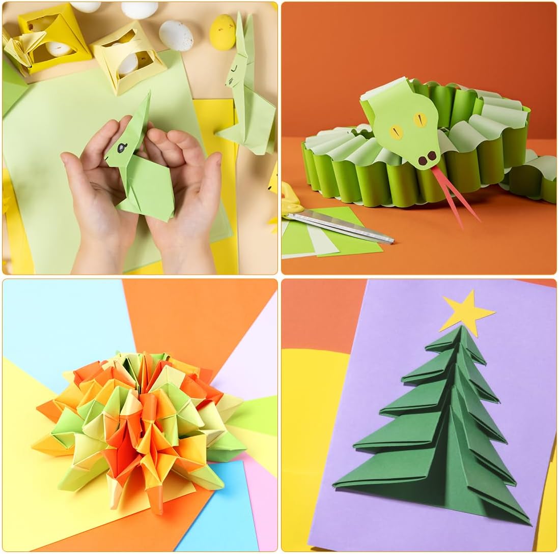 Opret Origami Paper Large, 100 Sheets 9.8x9.8 inch 25x25 cm Origami Paper 50 Vivid Colors Single Sided for Arts and Crafts Projects