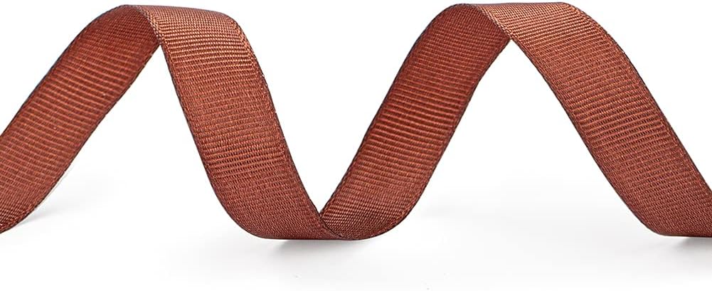 LIUYAXI 5/8" X 50 Yards Solid Brown Grosgrain Ribbon, Perfect for Crafts, Wedding Decor, DIY Hair Accessories, Sewing, Gift Package Wrapping and More