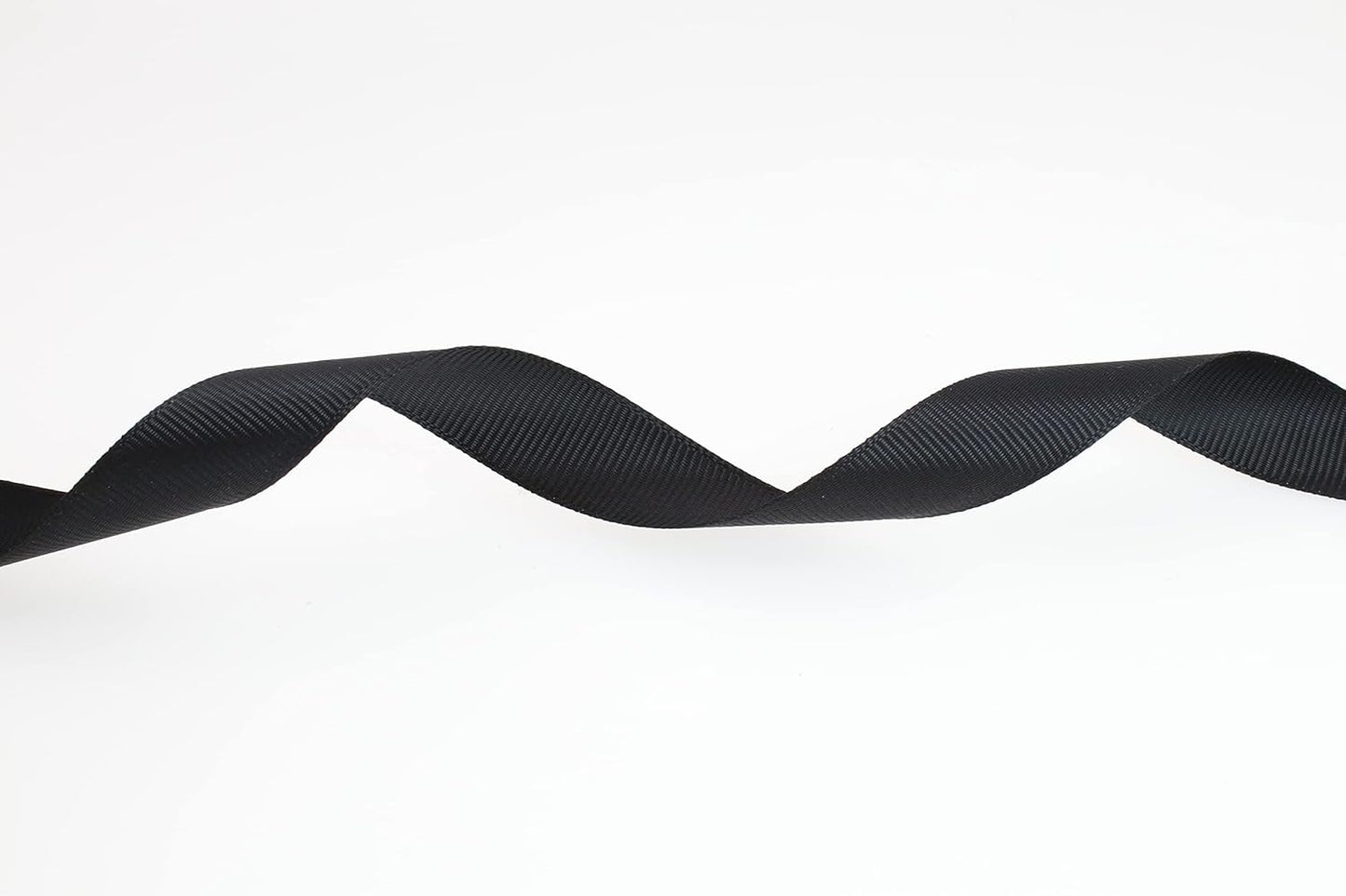 Solid Grosgrain Ribbon 25 Yard Each Roll 100% Polyester Woven Edge (1", Black)