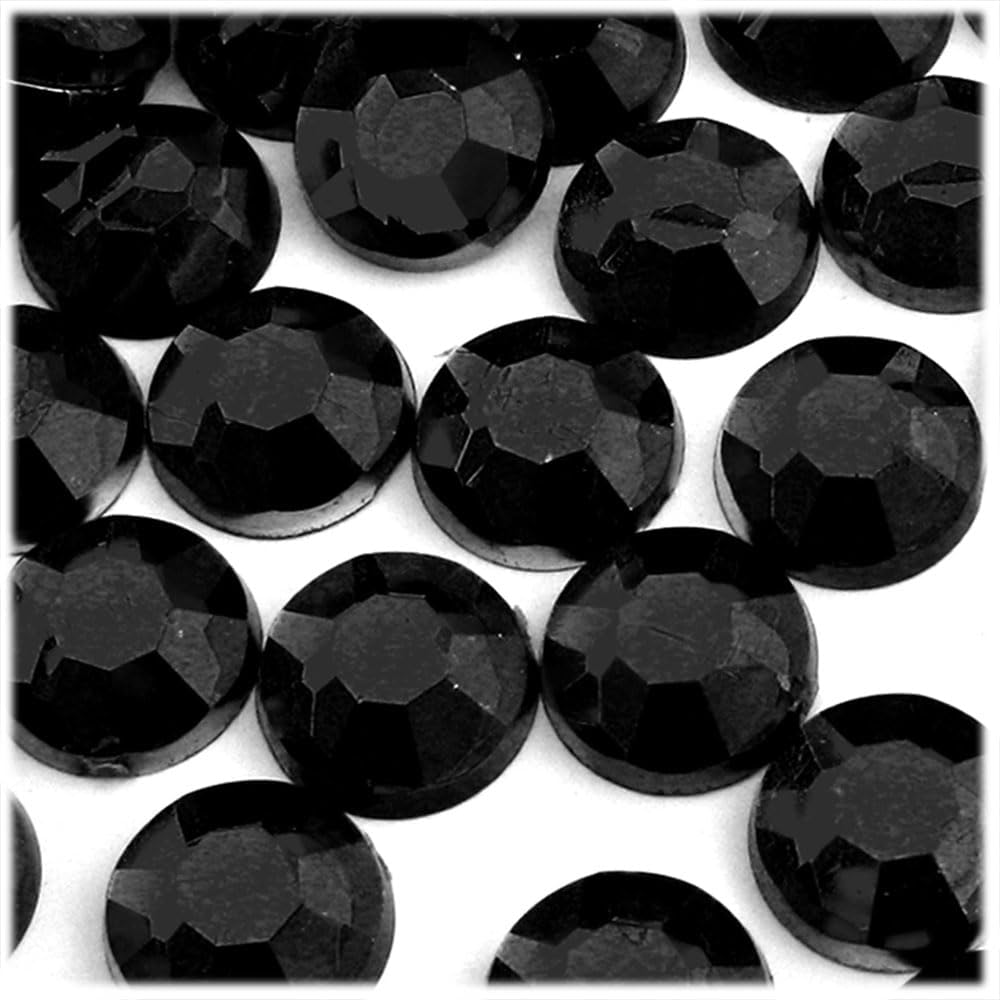 The Crafts Outlet 72pc Flatback Acrylic Rhinestones Round 20mm - Charcoal Gray