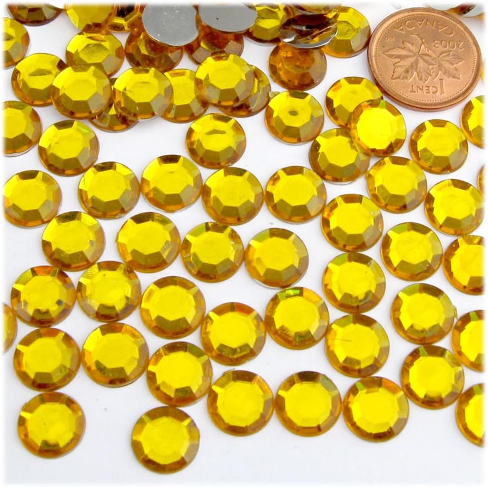 The Crafts Outlet 144pc Loose Flatback Acrylic Rhinestones Round 10mm - Flatback Crystal Clear