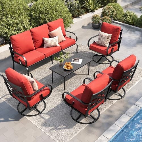 PHI VILLA 7 Seat Metal Patio Furniture Set by PHIVILLA