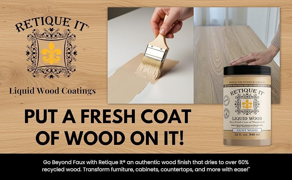 Retique It New and Improved Formula Liquid Wood Coatings - Stainable Primer - Paint It Then Stain it (Dark Wood, X-Large)