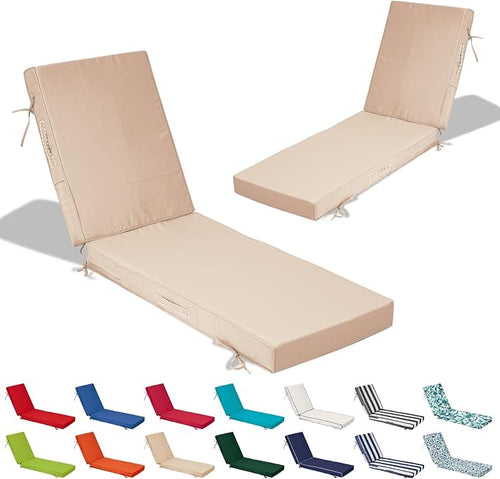 80x26x4in Lounge Cushions for Outdoor Furniture, Outdoor Lounge Chair Cushions by Odsiikly