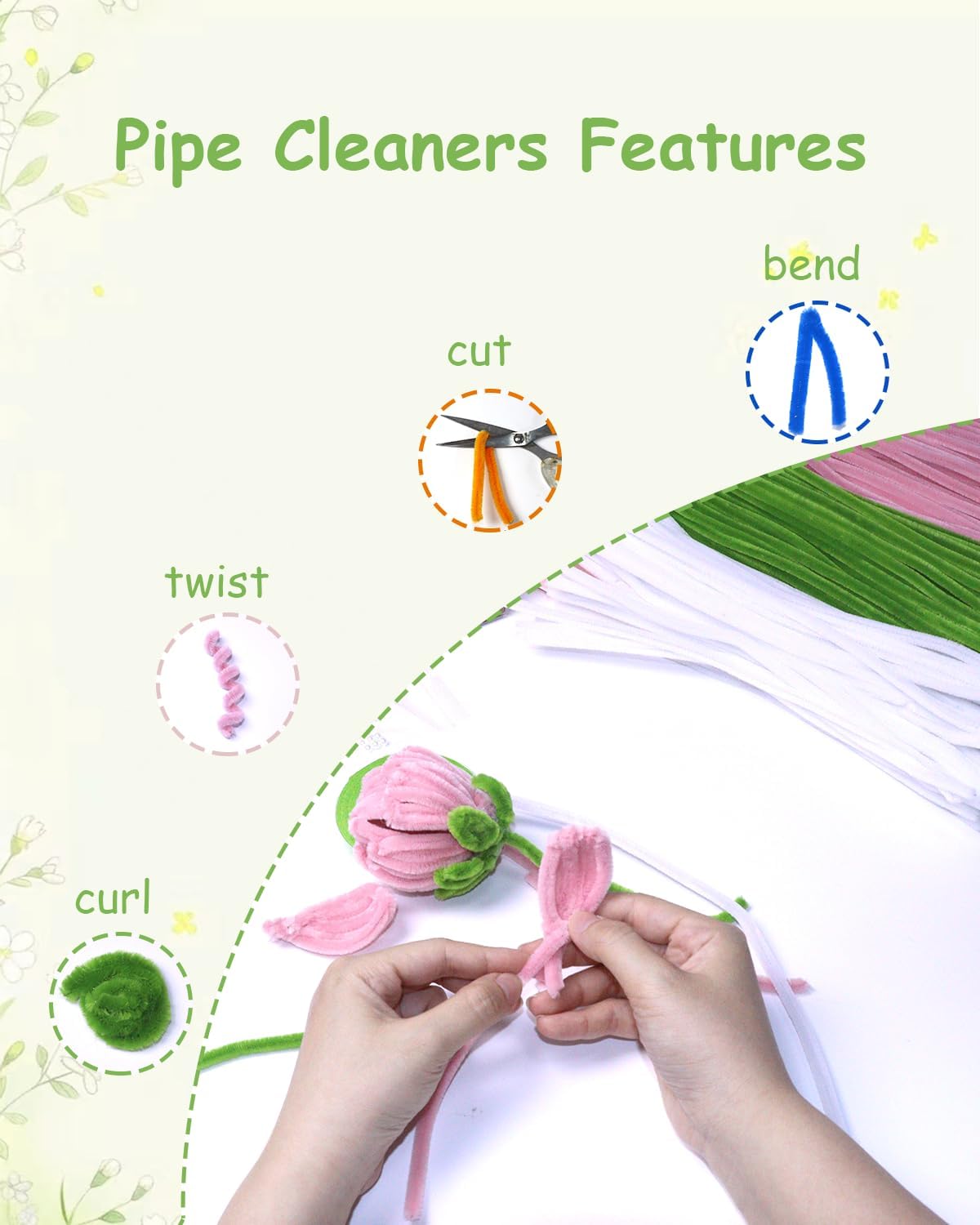 Pipe Cleaners, 400 Pieces Chenille Stems for Flower Bouquet Making, Fuzzy Sticks for DIY Projects, STEM Activities, Length 11.8 inches(30cm), Beginner-Friendly Birthday Gifts for Craft Lovers (Purple)