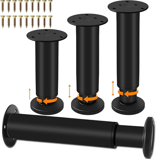 4 Pcs Adjustable Height Furniture Support Legs 10-17 inch, Metal Adjustable by Yoposeo