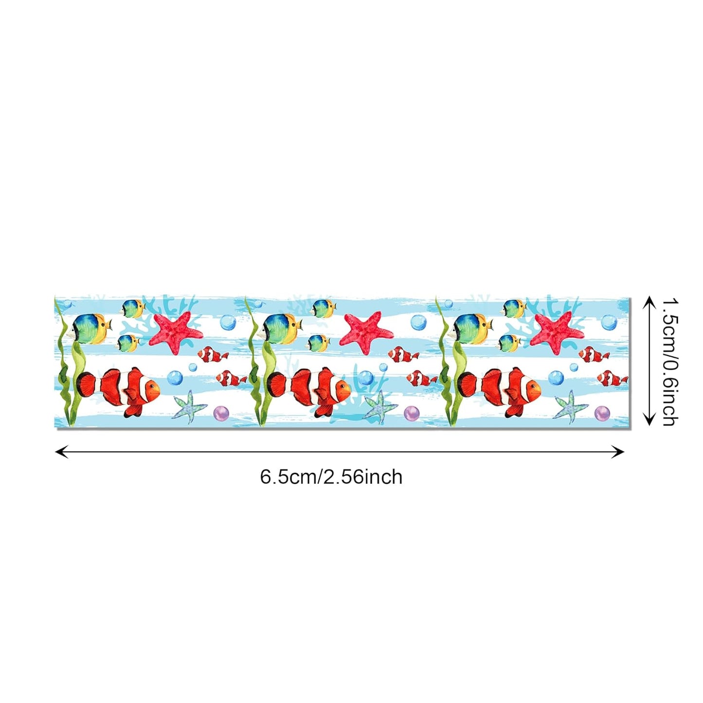 Ocean Washi Tape Set 12 Rolls,Decorative Tape Washi Tape,Tropical Style Sea Animals Ocean Party Decorative Tape Sticker for Scrapbook Journal DIY Art Crafts Gift Wrapping