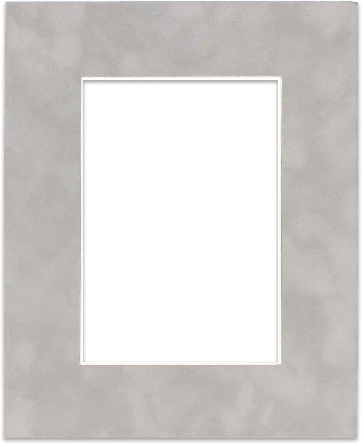 11x14 Grey Suede Matboard Bevel Cut for 8.5x11 Photos - Acid Free Light - For Pictures, Photos, Framing - 4-ply Thickness
