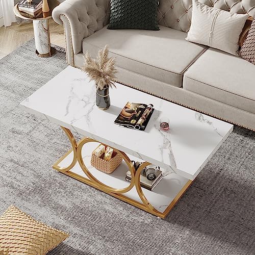 Tribesigns 46.45” Rectangle Coffee Table, Modern Coffee Tables - Image 6