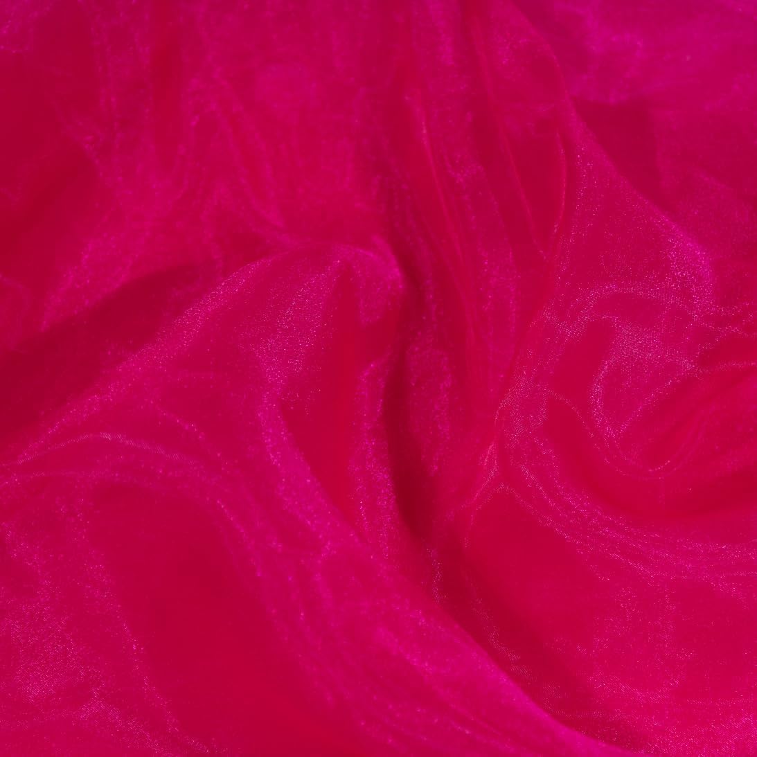 Fynite Sheer Organza Fabric | 10 Yards Long | 44" Wide | Bridal Solid Sheer Organza Bolt for Wedding Dress Fashion Craft Decorations - Hot Pink