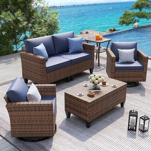 UDPATIO Patio Furniture Set, 5 Pieces Outdoor Wicker Furniture Set by UDPATIO