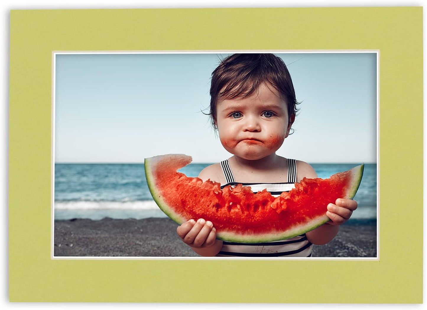 8.5x11 Mat Bevel Cut for 7x9 Photos - Acid Free Pistachio Green Precut Matboard - For Pictures, Photos, Framing - 4-ply Thickness