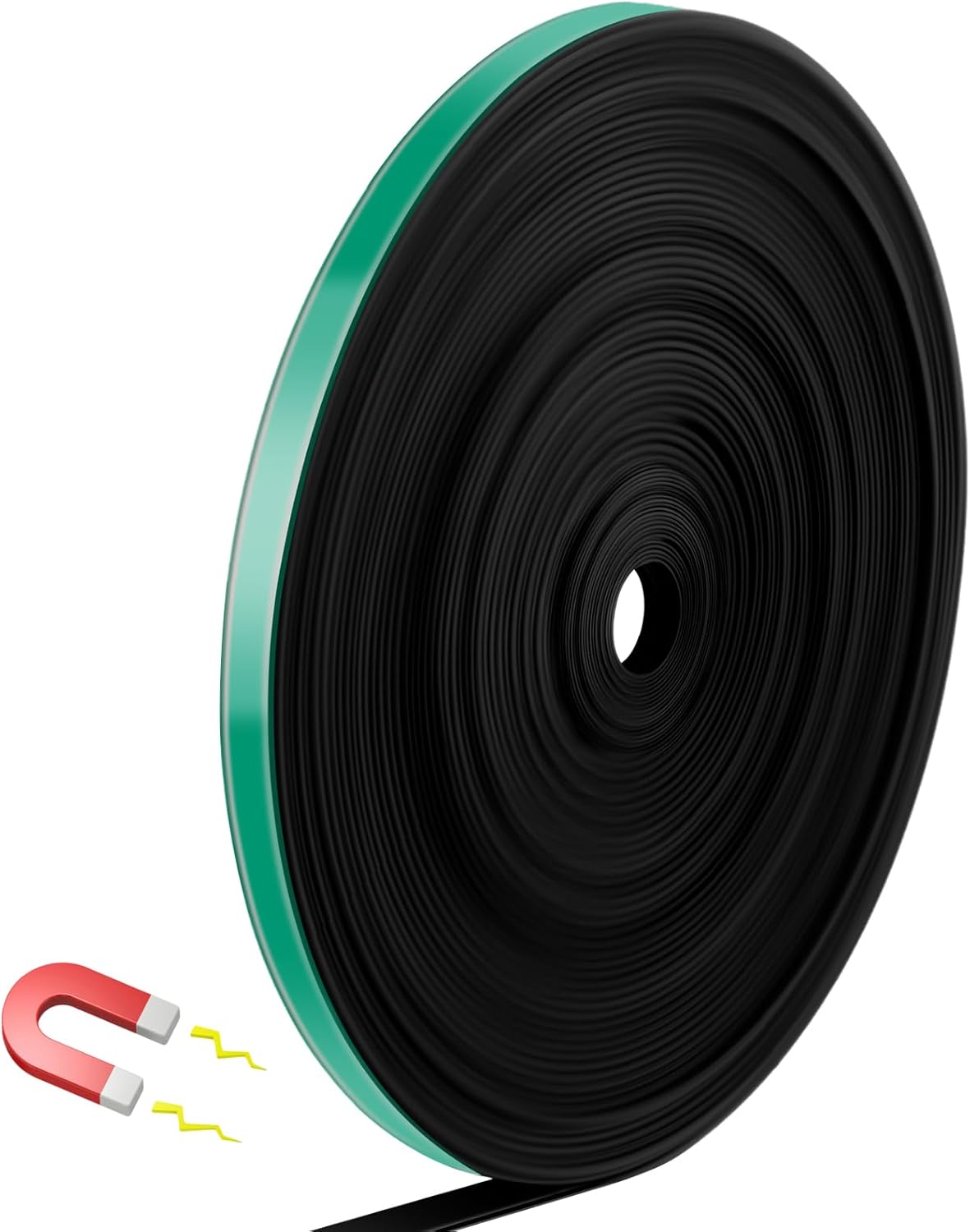Magnetic Tape Roll Thin Strips, 0.39 Inch x 66 Feet Magnetic Board Dividers Whiteboard Graphic Decorative Tape Marking Line for Classroom Office Art Accessories(Green)