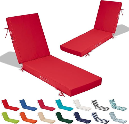 72x21x4in Lounge Cushions for Outdoor Furniture, Outdoor Lounge Chair Cushions by Odsiikly