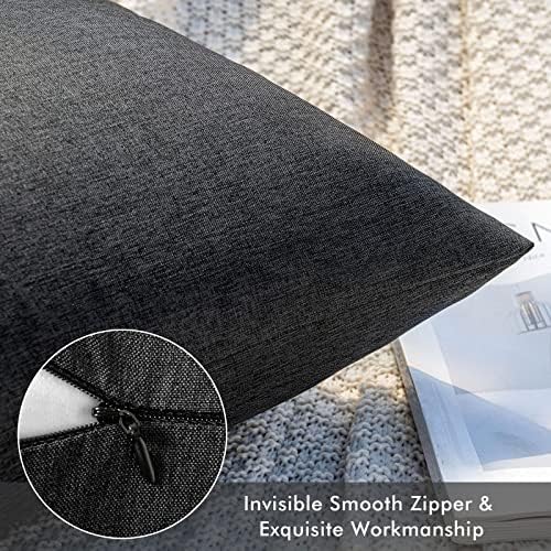 MIULEE Decorative Outdoor Pillow Covers Waterproof 20x20 Black - Image 4