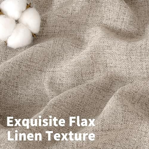 Dark Oatmeal Linen Semi Sheer Curtains 78 Inch Length - Image 5