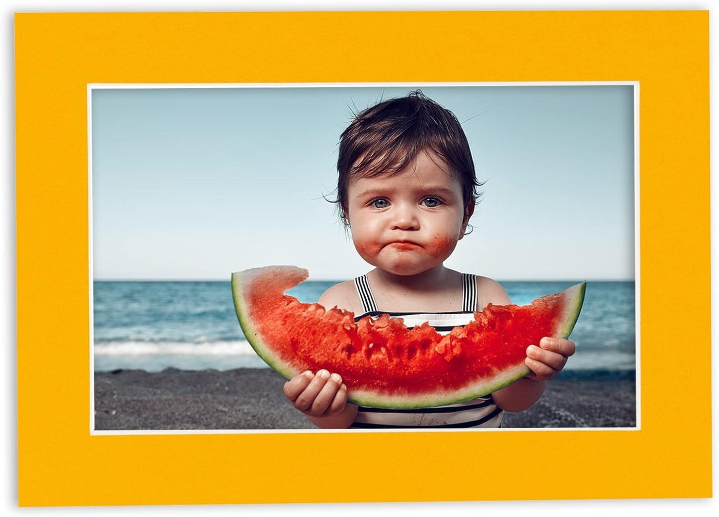 Poster Palooza 8x10 Mat Bevel Cut for 6x8 Photos - Acid Free Golden Orange Precut Matboard - For Pictures, Photos, Framing - 4-ply Thickness