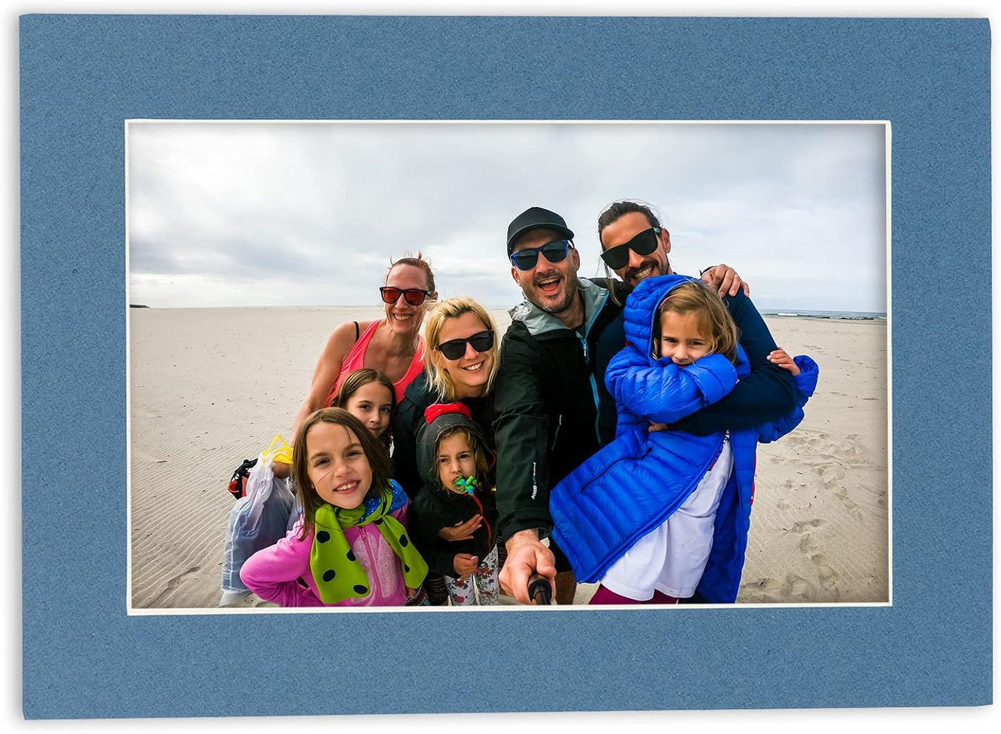11x14 Mat for 8.5x11 Photo - Precut Steel Blue Picture Matboard for Frames 11 x 14 Inches - Bevel Cut to Display Art 8.5 x 11 Inches - Acid Free Pack of 25 MATS with Backing Boards & Clear Bags