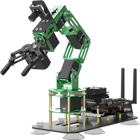 Yahboom Robot Arm Kit 6DOF for Jetson Nano 4GB AI Programmable Electronic DIY Robot Hand Building with Camera for Adults ROS (Nano-DOFBOT Without Nano)