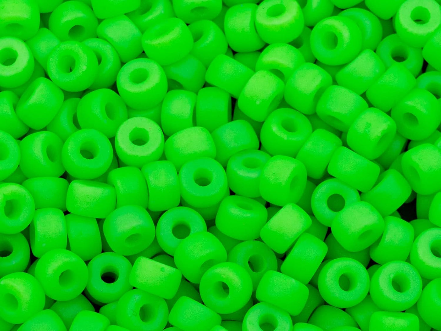 1.76 oz (ab. 240pcs) Mix of Big Pony Bagel Czech Glass Beads, 6mm (0.24 inch, Hole 0.08in) Semi Matte Neon Mix