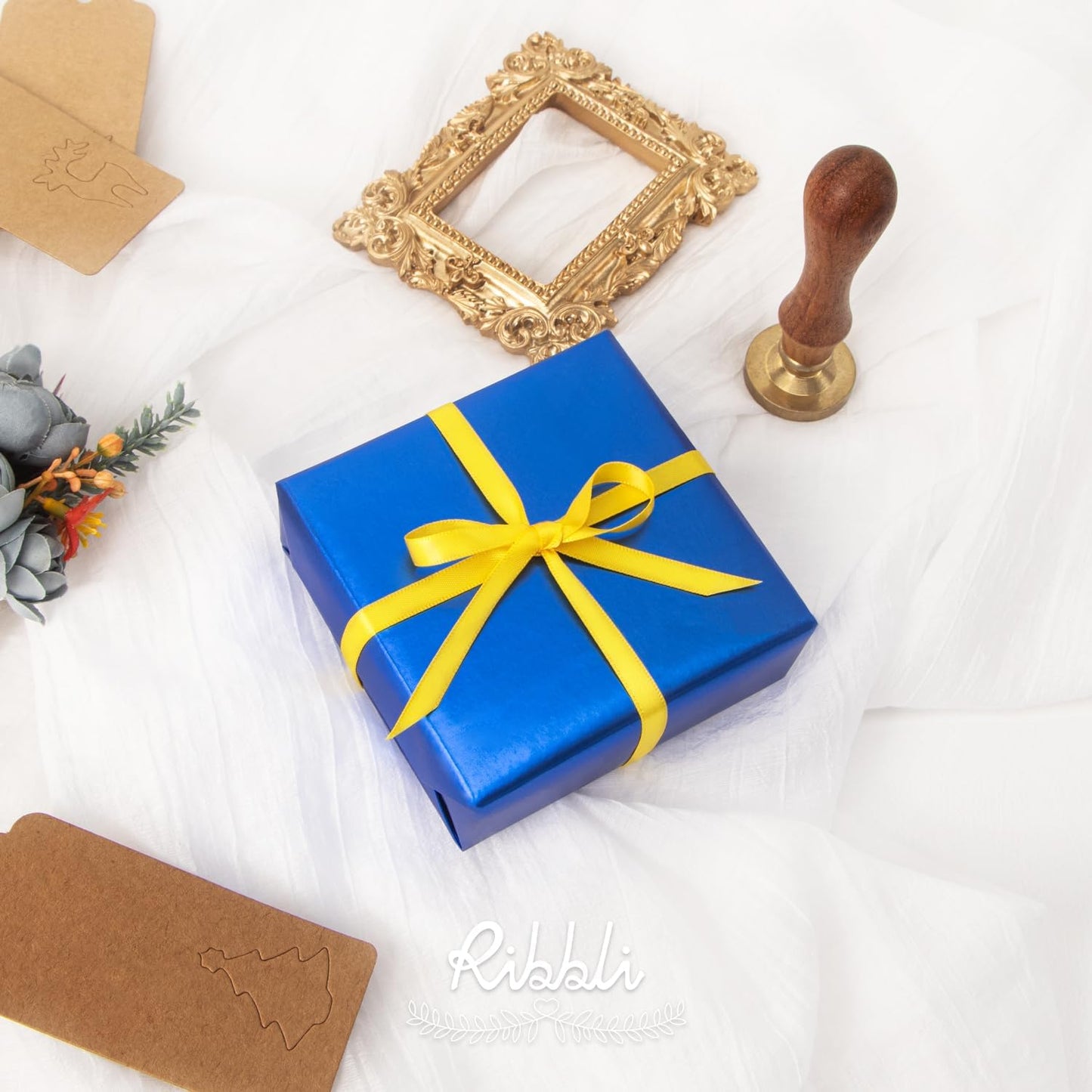 Ribbli Maize Yellow Satin Ribbon,Double Faced Satin 1/4 inch x Continuous 50 Yards,Maize Yellow Ribbon Use for Bows Bouquet,Gift Wrapping,Wedding Decoration,Floral Arrangement
