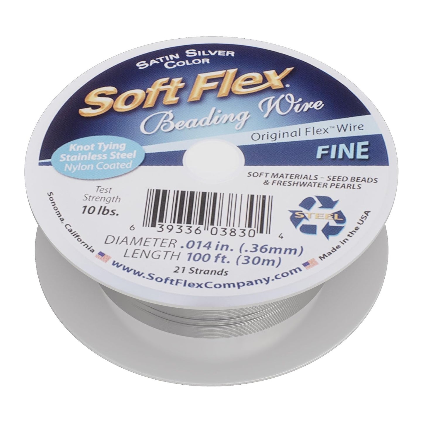 Soft Flex 21 Strand Beading Wire - Fine 0.14 Diameter - 100 Feet Design Wire