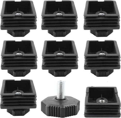 8Pcs Adjustable Leveling Feet 50 x 50mm Square Insert Kit Furniture Glide by Unknown