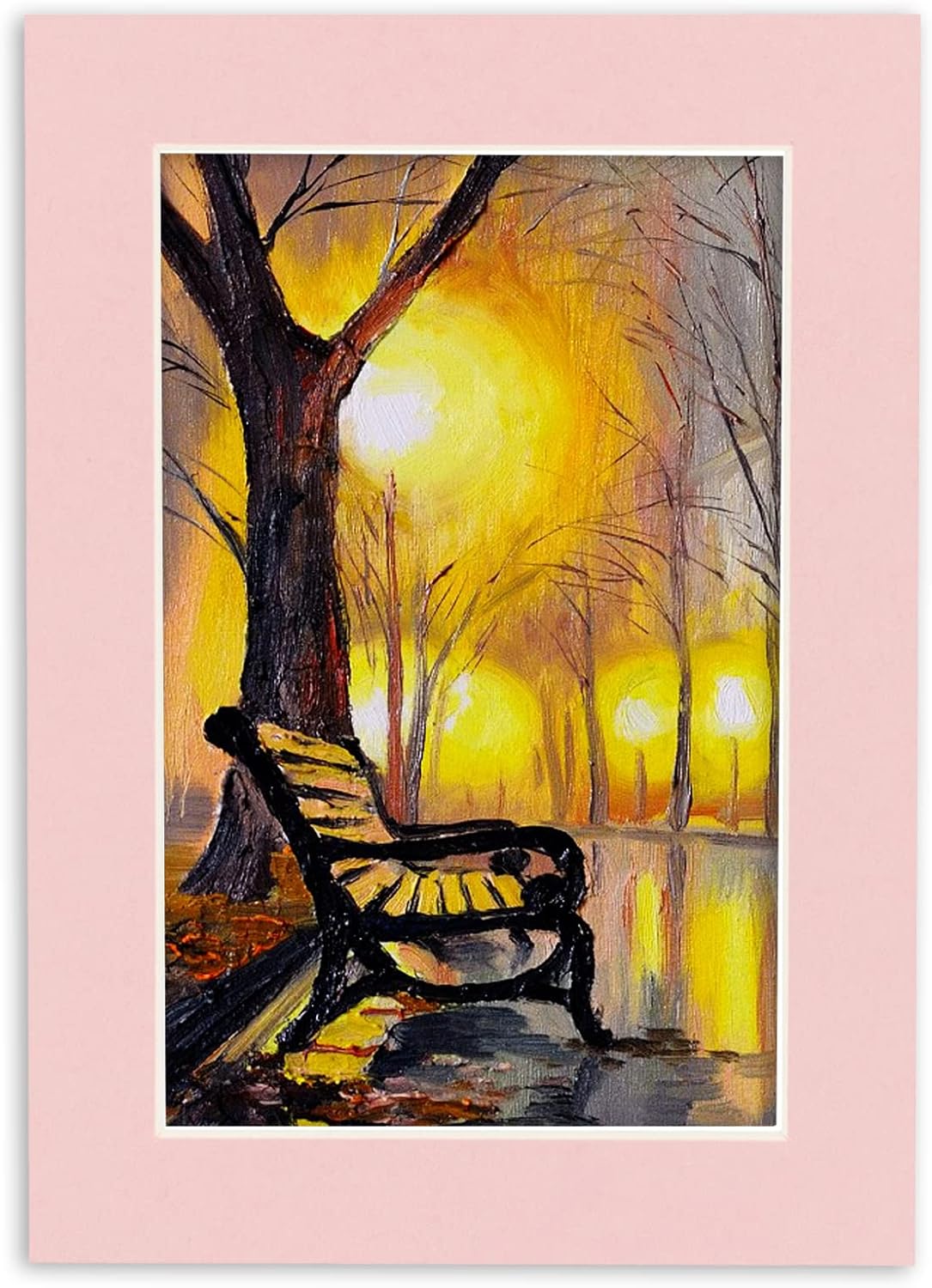 Poster Palooza 8x10 Mat Bevel Cut for 6x8 Photos - Acid Free Pink Precut Matboard - for Pictures, Photos, Framing - 4-ply Thickness