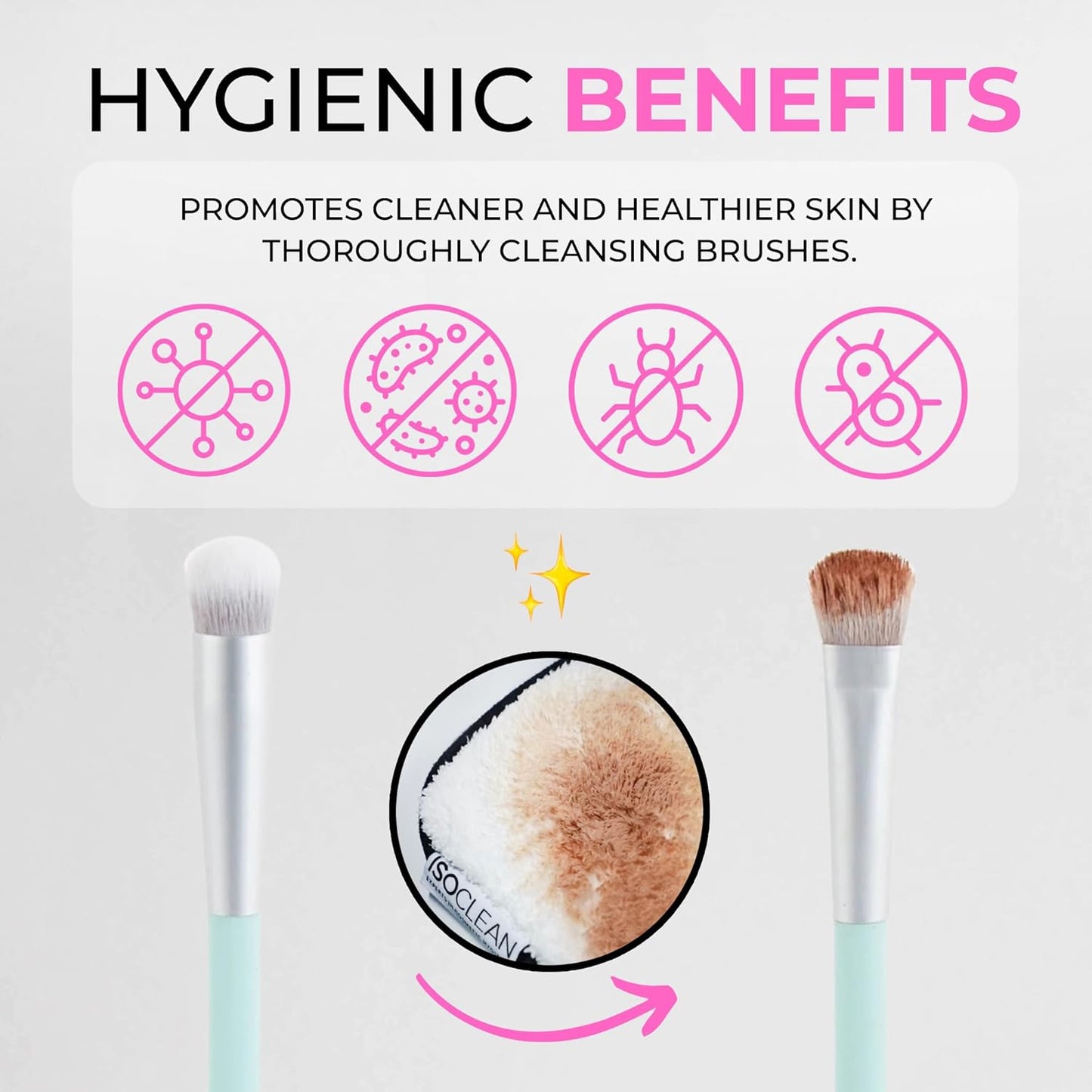 ISOCLEAN Professional Brush Cleaner 6 fl oz - Easy Pour Makeup Brush Cleaner for Cosmetic Tools, Cleans Bristles, Scented No-Rinse Formula Dries in 60 Seconds, Vegan, Not Tested on Animals
