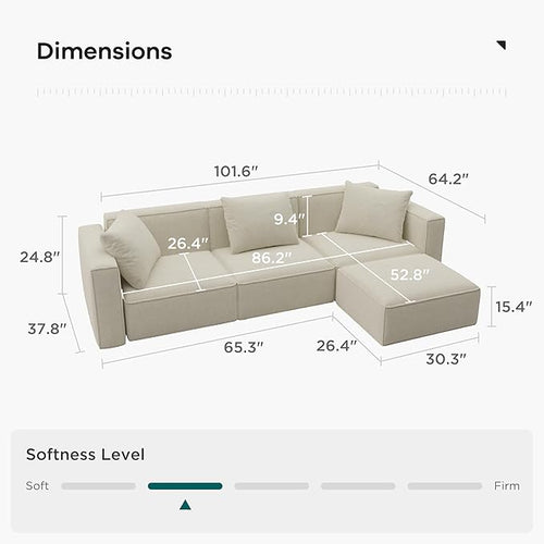Acanva Luxury Modular Sectional Living Room Sofa Set, Modern Minimalist Style - Image 2